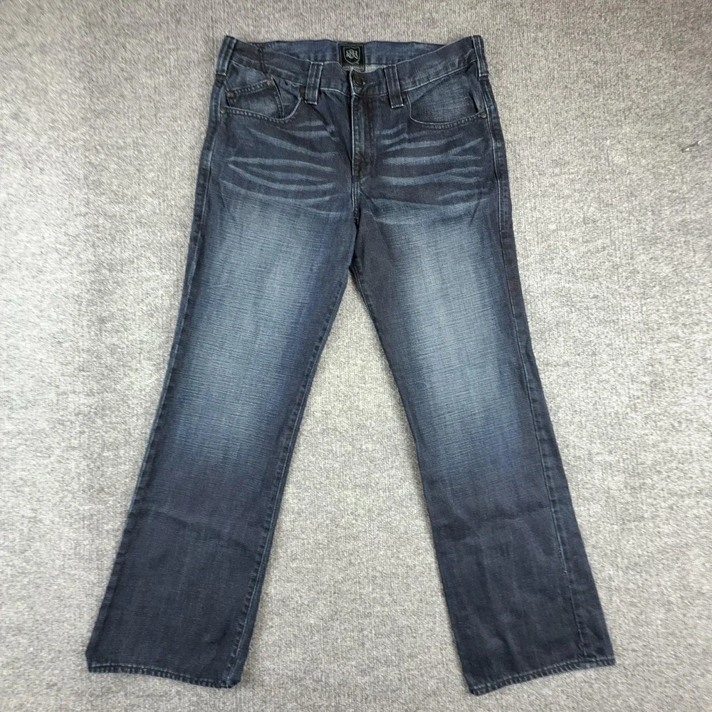 Rock & Republic Blast Jeans Mens 36x32 Blue Straight Leg Medium Wash Denim